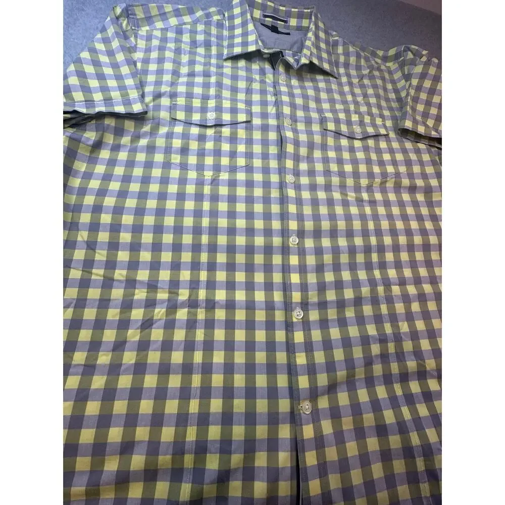 Banana Republic XL Gingham Utility Short Sleeve Plaid Button Up Shirt